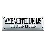 Straatnaambord emaille met onderschrift en sierkader vanaf 33 x 12 cm
