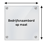 Bedrijfsnaambord plexiglas op maat gemaakt