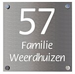 Naambord aluminium gegraveerd 12 x 12 cm