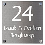 Naambord aluminium gegraveerd 30 x 30 cm