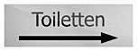 Deurbordje Toiletten + pijl rechts