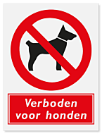 Verbodsbord Verboden voor honden