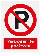 Verbodsbord Verboden te parkeren