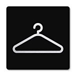 Pictogram Garderobe zwart 10 x 10 cm