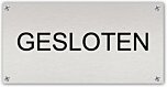 Tekstbord Aluminium Gesloten