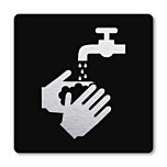 Pictogram Handen wassen zwart 10 x 10 cm