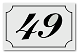 Huisnummerbord klassiek 12 x 8 cm wit
