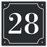 Huisnummerbord klassiek 15 x 15 cm zwart