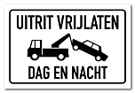 Waarschuwingsbord Uitrit vrijlaten / dag en nacht