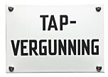 Tekstbord tapvergunning emaille 14 x 10 cm 30 x 20 cm