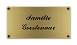 Messing naambord gegraveerd 12 x 6 cm