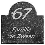 Naambord Belgisch blauwsteen 18 x 18 cm