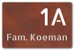 Cortenstaal naambord 30 x 20 cm