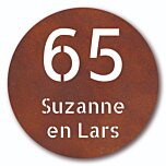 Cortenstaal naambord rond 20 cm