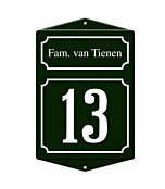 Emaille naambord speciaal met oren 12 x 16 cm