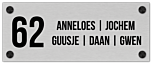 Naambordje aluminum rvs look 30 x 12 cm - model A