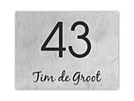 Beton look naambord rechthoek 20 x 15 cm