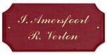 Houten naambord rood 29 x 15 cm