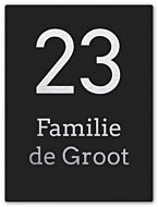 Naambord zwart industrieel voordeur 15 x 20 cm