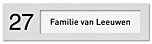 Naamplaathouder Aluminium met gegraveerd nummer 12 x 3 cm