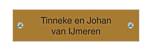 Naamplaatje met nostalgische uitstraling 10 x 2,5 cm goud