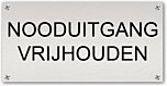 Tekstbord Nooduitgang vrijhouden Aluminium