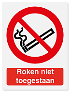 Verbodsbord Roken niet toegestaan