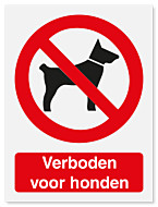 Verbodsbord Verboden voor honden