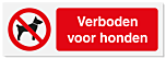 Verbodsbord Verboden voor honden