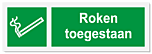 Verbodsbord Roken toegestaan
