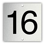 Aluminium nummerplaatje 4 x 4 cm