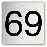 Aluminium nummerplaatje 6 x 6 cm