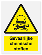 Waarschuwingsbord Gevaarlijke chemische stoffen