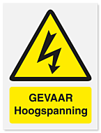 Waarschuwingsbord Gevaar hoogspanning