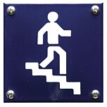 Pictogram trap van Emaille |10 x 10 cm | schroeven | blauw | gebold