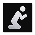 Gebedsruimte pictogram zwart 10 x 10 cm