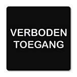 Pictogram Verboden toegang zwart 10 x 10 cm