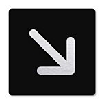Pictogram Pijl schuin zwart 10 x 10 cm