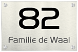 Naambord plexiglas met aluminium rvs 30 x 20 cm