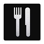 Pictogram Restaurant zwart 10 x 10 cm