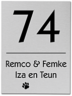 RVS blind naambord 15 x 20 cm