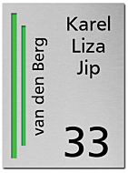 RVS Naambord 2-laags groen 15 x 20 cm