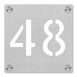 RVS naambord uitgesneden huisnummerbord 15 x 15 cm