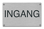 Ingang tekstbord rvs