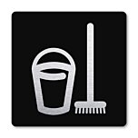 Pictogram Schoonmaak kast zwart 10 x 10 cm