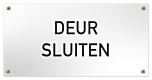 Tekstbord Kunststof Deur sluiten Wit