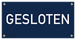 Tekstbord Kunststof Gesloten donkerblauw
