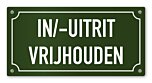 Tekstbord In/uitrit vrijhouden 20 x 10 cm groen