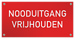 Tekstbord Kunststof Nooduitgang vrijhouden
