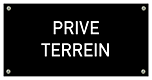Tekstbord Kunststof Prive terrein zwart
